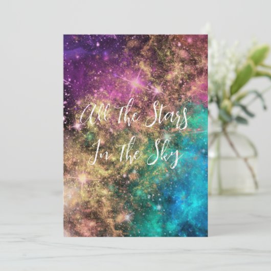 Celestiale sterren gepersonaliseerde Valentijnsdag Feestdagenkaart (Staand voorkant)