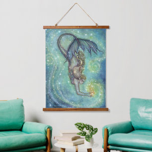 Celesticius Zee Mermaid Wood met bovenzijde Wandta Hangend Wandkleed