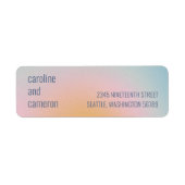 Celestiel blauw roze gradiënt retouradres etiket (Voorkant)