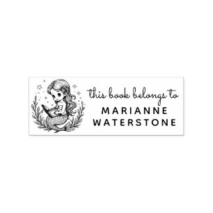 Celestijnzeemeerminlezer Ex Libris-stempel Rubberstempel