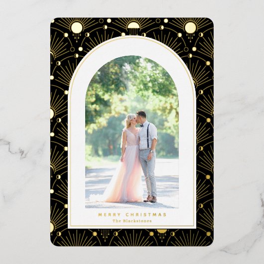 Celestile  Art Deco-fotokerstkaart Folie Feestdagenkaart (Voorkant)