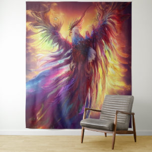 Celestile Colorful Phoenix Tapestry Wandkleed