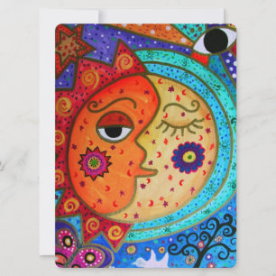 CELESTISCHE ZON- EN MOON-WEDING ABSTRACTE KOEPEL KAART