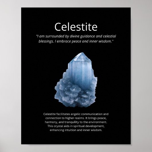 Celestite Crystal Stone Betekenis Poster (Voorkant)