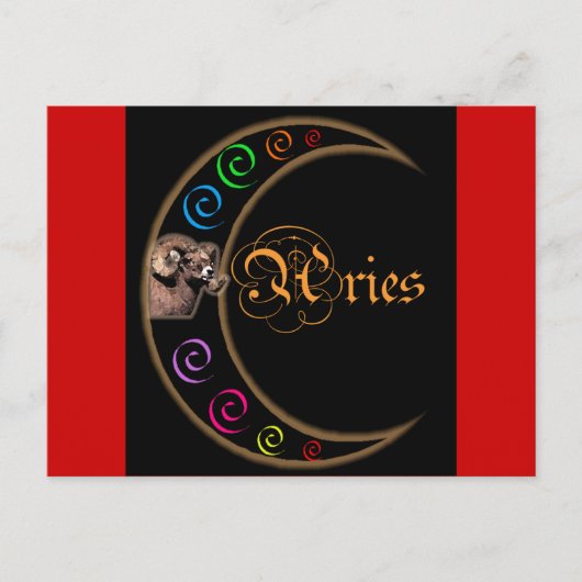 Celestrial Moon Aries Briefkaart (Voorkant)