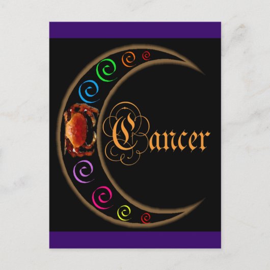 Celestrial Moons Zodiac Cancer Briefkaart (Voorkant)