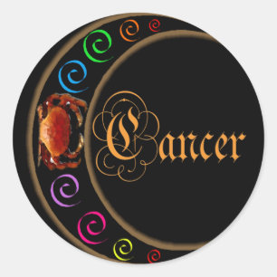 Celestrial Moons Zodiac Cancer Ronde Sticker