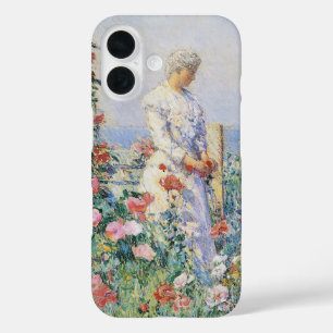 Celia Thaxter in haar tuin door Childe Hassam iPhone 16 Hoesje