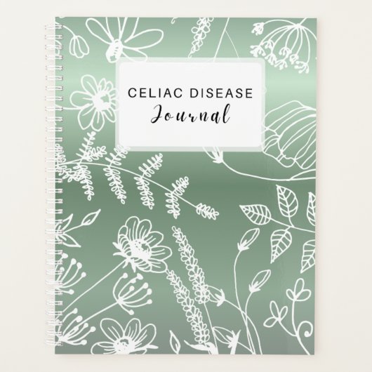 Celiac Disease Monthly Journal - Green Metallic (Devant)