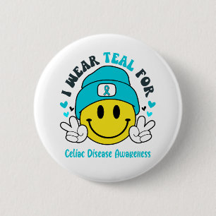 Celiakie Disease Awareness Ribbon Support Giften Ronde Button 5,7 Cm