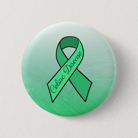 Celiakie Ziektebewustwording Ribbon Green Button (Voorkant)