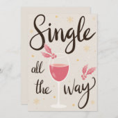 Célibataire All Way Fille Carte de Noël (Devant / Derrière)