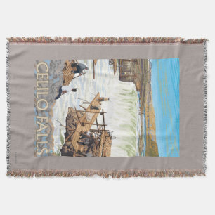 Celilo Herfsten Vist Vintage Travel Poster Deken