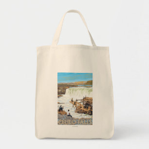 Celilo Herfsten Vist Vintage Travel Poster Tote Bag