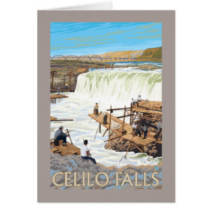 Celilo tombe affiche de Vintage voyage de pêche