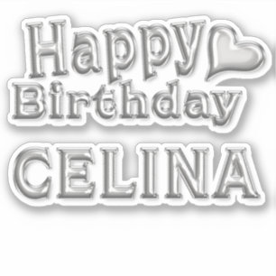 Celina Happy Birthday Silver Autocollants