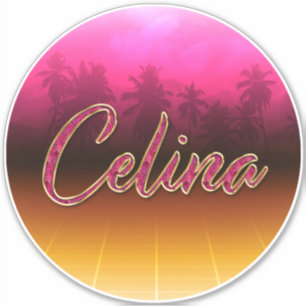 Celina Prénom Golden rose Autocollants