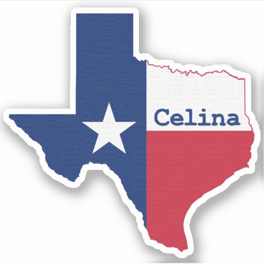 Celina Texas Flag Sticker (Voorkant)