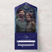 Celine · Celestial Night Starry Sky Custom Photo All In One Uitnodiging (Binnen)