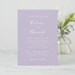 Celine Lila Elegant Wedding Kaart