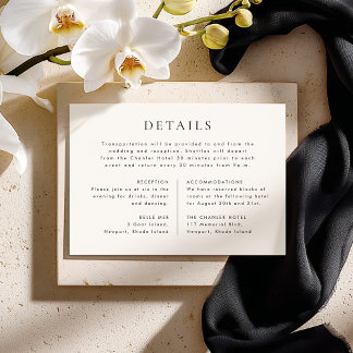CELINE Minimalist Wedding Details Enclosure Card Kaart
