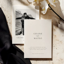CELINE Minimalistische Eenvoudige Trouw Uitnodigin