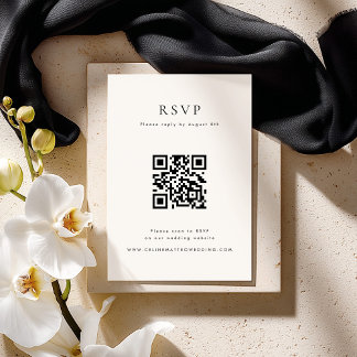 CELINE Minimalistische QR-code RSVP-kaart RSVP Kaartje