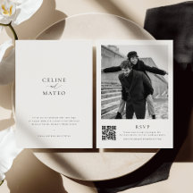 CELINE Minimalistische Trouw Uitnodiging met RSVP