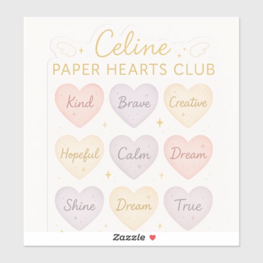 Celine Paper Hearts Club – Kindness Mini Sticker S (Feuille)