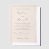 Celine Sandy Neutrals Elegant Wedding Vellum Uitnodigingen (Offset)