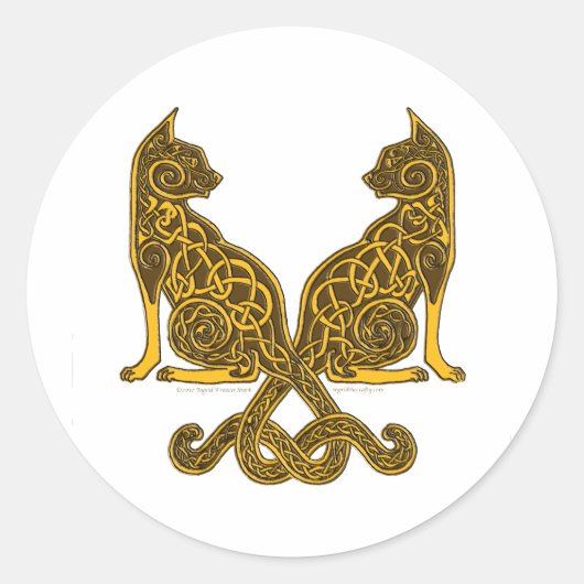 celkatten 6 bronzen goud ronde sticker (Voorkant)