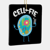 Cell-Fie Cell Fie Science Biology leraar student. Keramisch Ornament (Rechts)