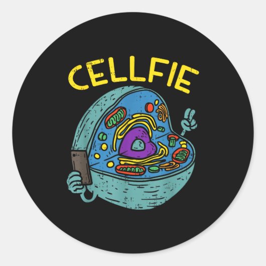 Cell Fie Funny Science Biology Teacher Ronde Sticker (Voorkant)