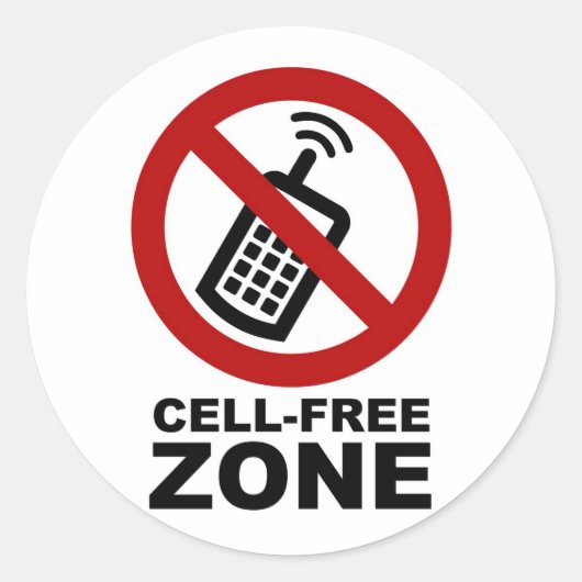 Cell Phone Free Zone Ronde Sticker (Voorkant)