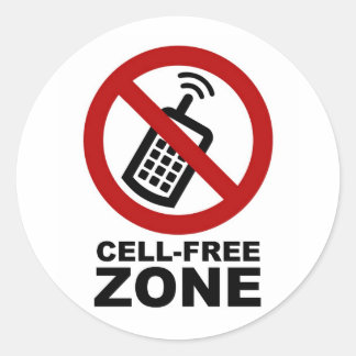 Cell Phone Free Zone Ronde Sticker