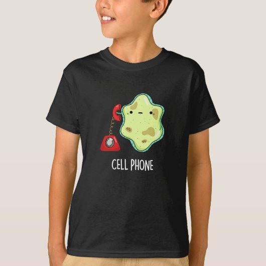 Cell Phone Funny Biology Science Pun Dark BG T-shirt (Voorkant)