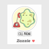 Cell Phone Funny Biology Science Pun Sticker (Vel)