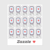 Cell Phone Utility Bill Due Budget Tracker Planner Sticker (Vel)