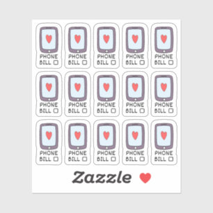 Cell Phone Utility Bill Due Budget Tracker Planner Sticker
