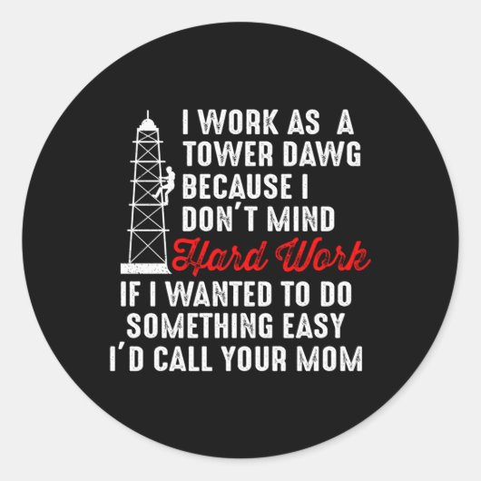 Cell Tower Climber Cell Tower Klimmende Cell Tower Ronde Sticker (Voorkant)