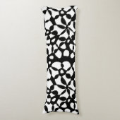 Cellen Abstraction Black White Lichaamskussen (Voorkant Verticaal)