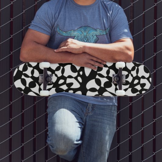 Cellen Abstraction Black White Skateboard (Buiten 3)