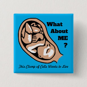 Cellen- of Baby PRO-LIFE-clusters Vierkante Button 5,1 Cm