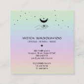 *~* Cellestial Hand Luna Moon Magic Boho Rainbow Vierkante Visitekaartje (Achterkant)