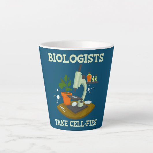 Cellets Funny I Heart Love Science Biology Latte Mok (Voorkant)