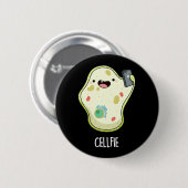 Cellfie Funny Biology Selfie Pun Dark BG Ronde Button 5,7 Cm (Voorkant /achterkant)