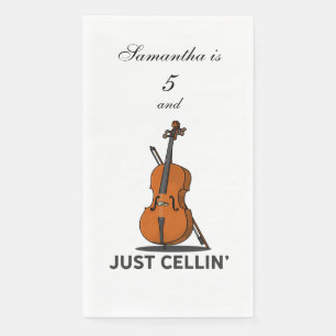 Cellist Just Cellin Viool 5e Verjaardagsfeestje Servet