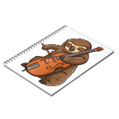 cellist sloth cello player orchestra music animal notitieboek (Linkerzijde)