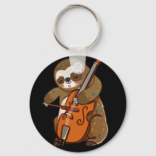 Cellist Sloth Cello Player Orchestra Music Animal Sleutelhanger