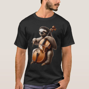Cellist Sloth speelt cellospeler muziek T-shirt